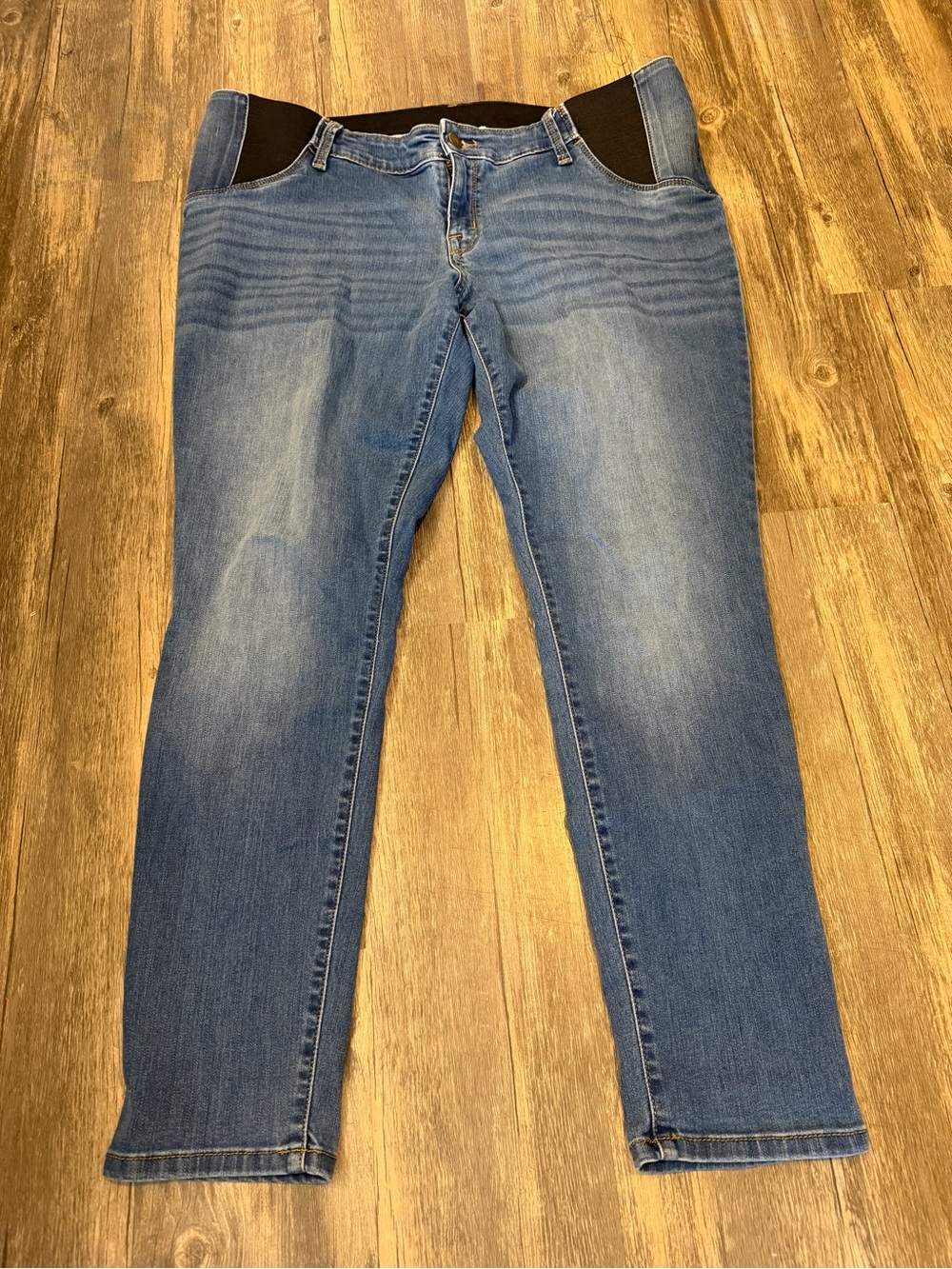 Isabel Maternity Side Panel Jeans Medium Wash Jeggings Stretchy Comfy Fit 14/32